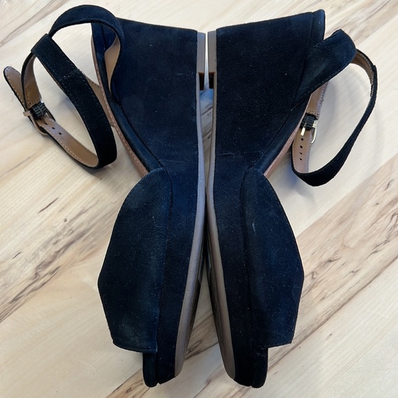 Clarks Palmdale Dasha Black Suede Wedges 8.5 - Picture 3 of 7